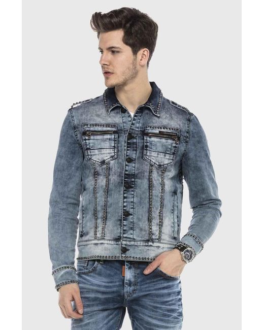 Cipo & Baxx Blue Jeansjacke JEANS JACKET im washed Look