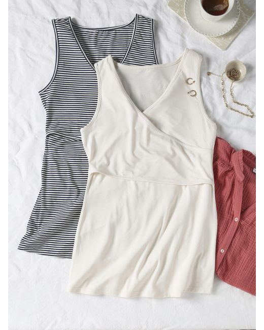 Envie de Fraise White Stilltop 2er-Pack Wickeltops für Schwangerschaft FIONA