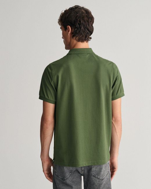 Gant Regular Fit Shield Piqué Poloshirt in Green für Herren