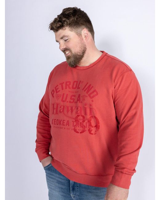 Petrol Industries Sweatshirt Men Sweater Round Neck in Red für Herren