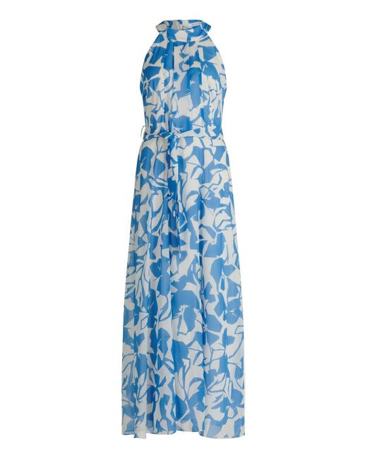 BETTY&CO Sommerkleid Kleid Lang ohne Arm, Cream/Blue