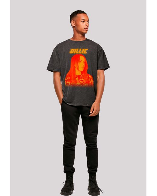 F4NT4STIC Shirt Billie Eilish Portrait Premium Qualität in Red für Herren