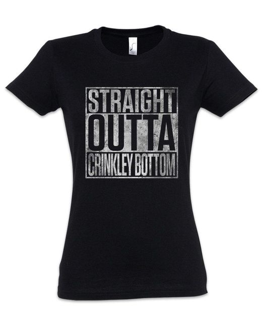 Urban Backwoods Black Print- Straight Outta Crinkley Bottom T-Shirt Noel's Fun House Series