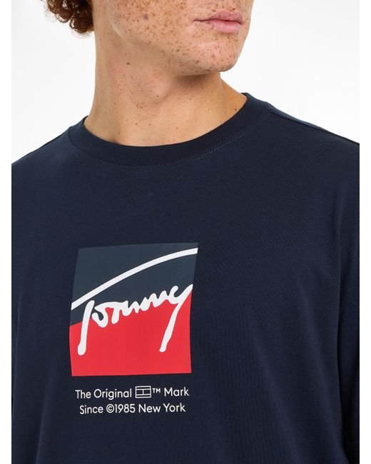 Tommy Hilfiger T-Shirt TJM REG RWB DNA TEE mit Logoprint in Blue für Herren
