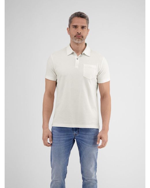 Lerros Poloshirt in sportiver Waffelpiquéqualität in White für Herren