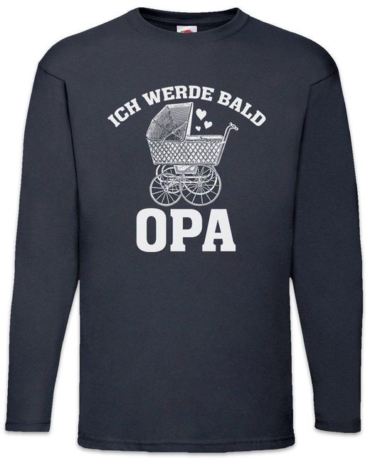 Urban Backwoods Langarmshirt Ich Werde Bald Opa Langarm T-Shirt Opi Großvater Kind Enkel Grandpa in Blue für Herren