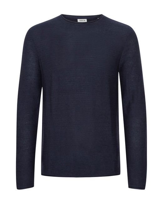Solid Rundhalspullover (1-tlg) in Blue für Herren