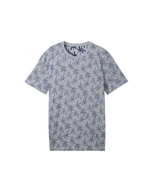 Tom Tailor Kurzarmshirt allover print t-shirt in Blue für Herren