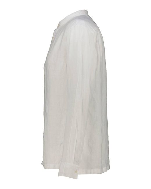 Marc O' Polo Langarmhemd Leinenhemd Regular Fit (1-tlg) in White für Herren