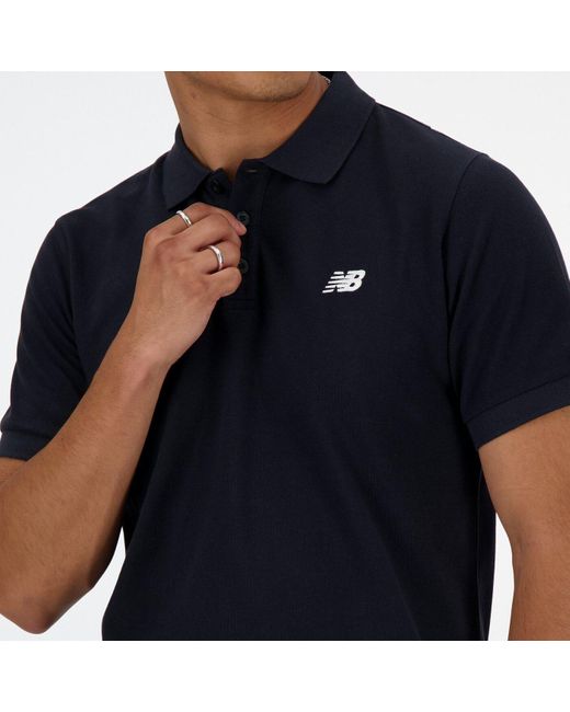 New Balance Poloshirt Cotton Polo BK in Blue für Herren