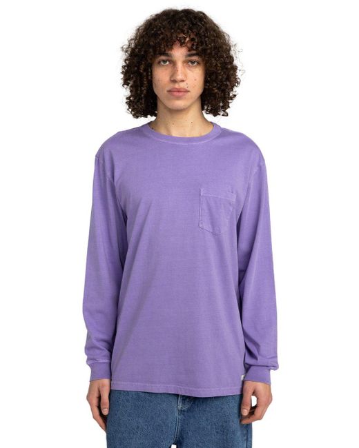 Element Langarmshirt Lowcase Pigment in Purple für Herren