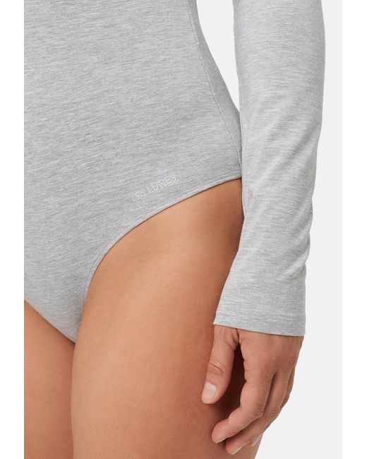 Les Lunes White Langarmbody ALENA Warm Longsleeve Thermo Bodysuit Thermoeffekt