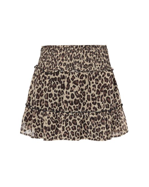 Noisy May Multicolor Sommerrock Mehrschichtiger Look mit elastischem Bund Leo Print NMMELINA NW CHIFFON SMOCK SKIRT