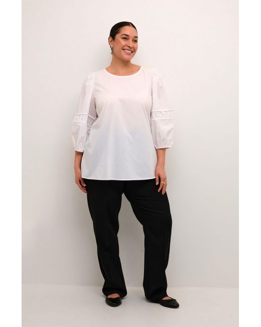 Kaffe White Langarmbluse Langarm-Bluse KCelina Große Größen