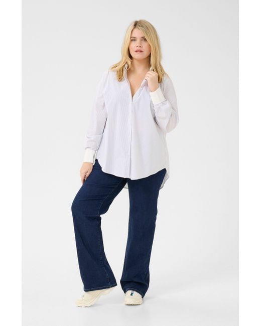 Kaffe White Langarmhemd Langarm
