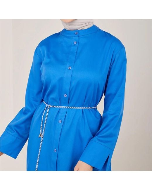 Armine Blue İ Tunikakleid Tunika , Moderne Polyester Kapuze Langarmshirt , Blus