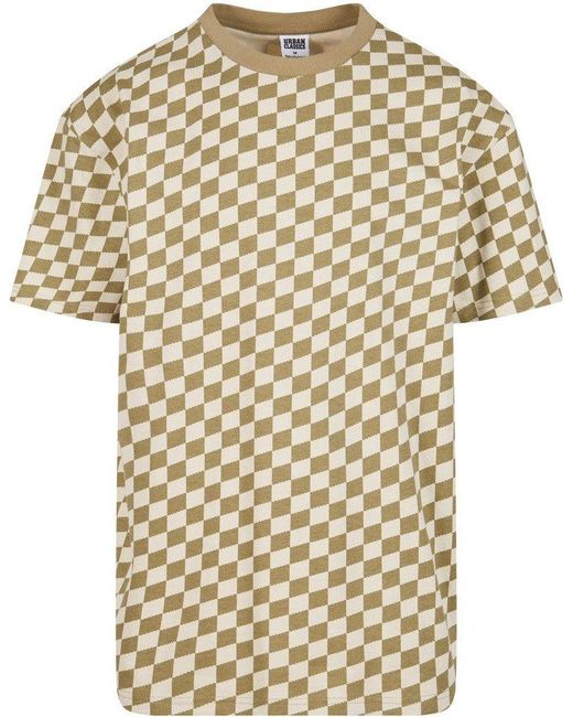 Urban Classics T-Shirt Oversized Check Tee in Natural für Herren