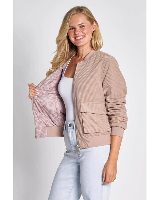 Zhrill White Wendejacke JULIE CORDUROY mit Cord und floralem Muster