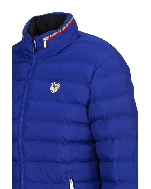19V69 Italia by Versace JASON Steppjacke mit Steppmuster und Rippbündchen in Blue für Herren