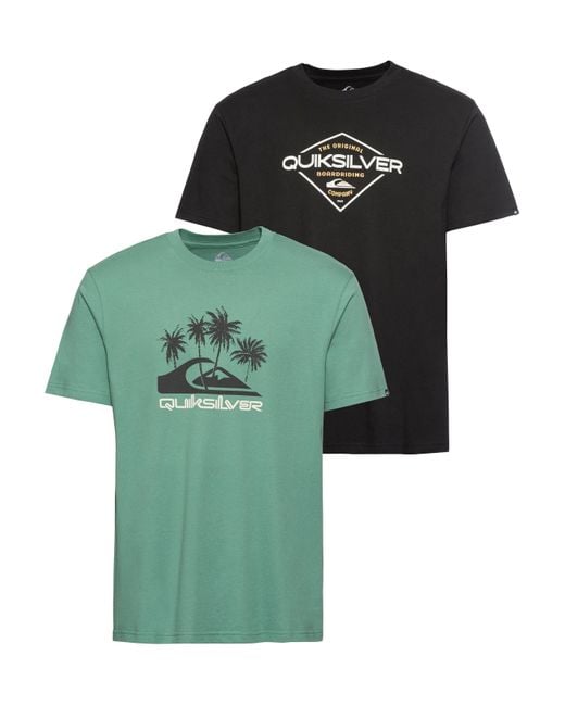 Quiksilver T-Shirt (Packung, 2-tlg., 2er-Pack) in Green für Herren