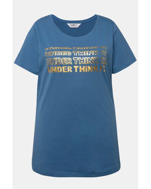 Angel of Style Blue Rundhalsshirt T-Shirt Schriftzug Rundhals Halbarm