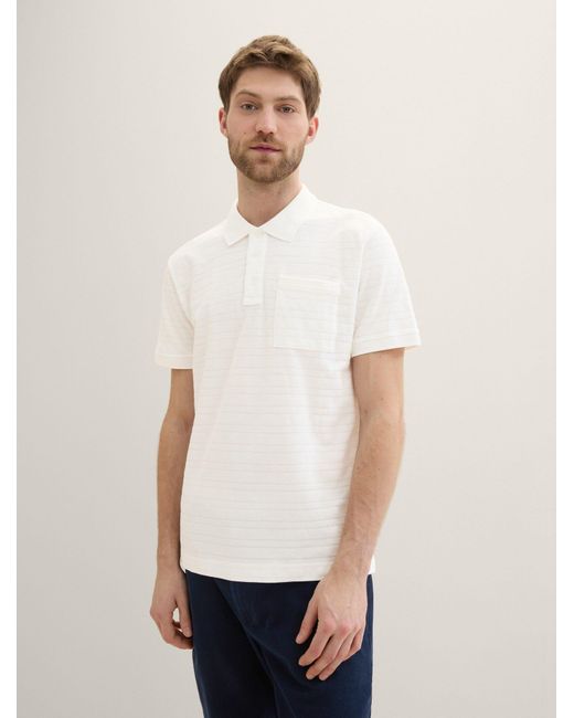Tom Tailor Poloshirt mit Struktur in White für Herren