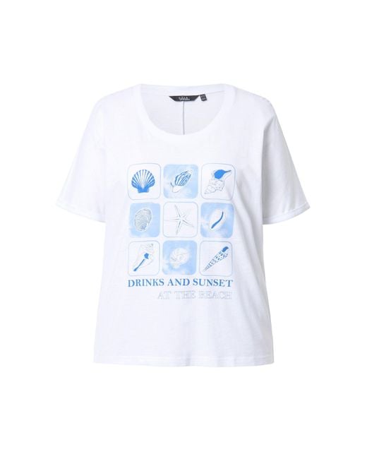 Ulla Popken White T-Shirt Meerestiere Oversized Rundhals Halbarm