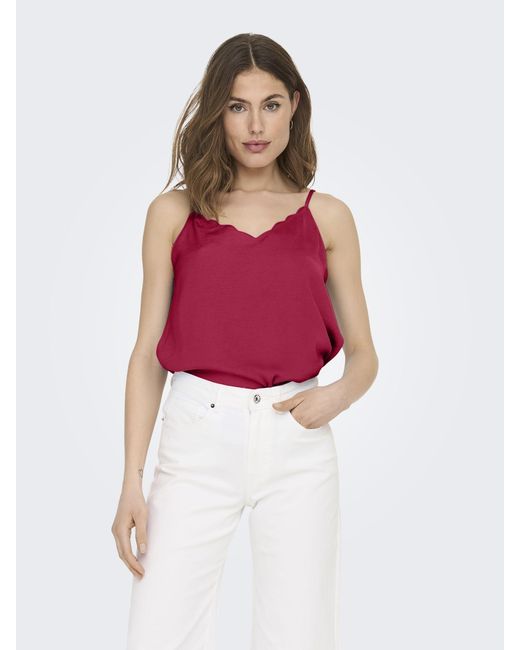 ONLY Red Spaghettitop ONLDEBBIE SINGLET NOOS WVN
