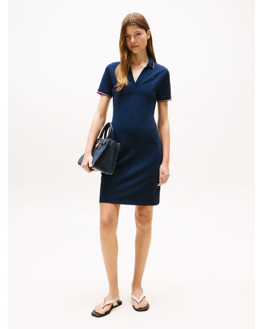 Tommy Hilfiger Blue Polokleid 1985 RWB TIP SLIM POLO DRS