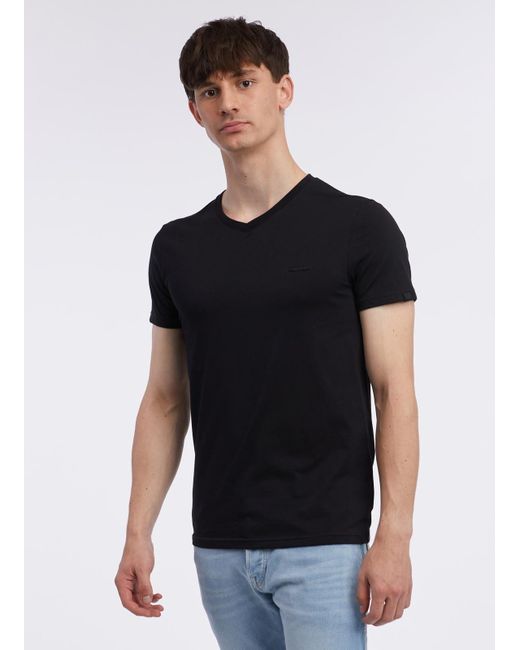 Ragwear T- - Kurzarm Shirt einfarbig mit V-Ausschnitt - VENIE CORE in Black für Herren
