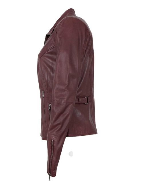 Lederjacken24 Brown Enna Lederjacke Lammnappa ox-red