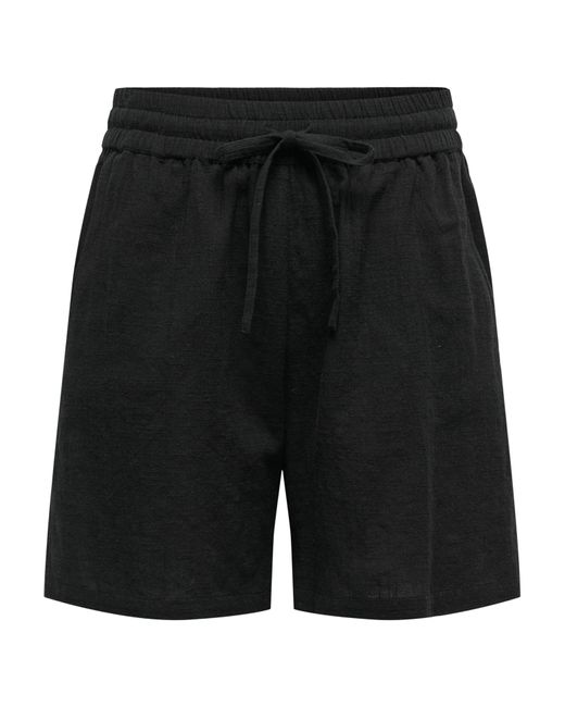 ONLY Black ONLTIZANA STRING COTTON SHORTS WVN