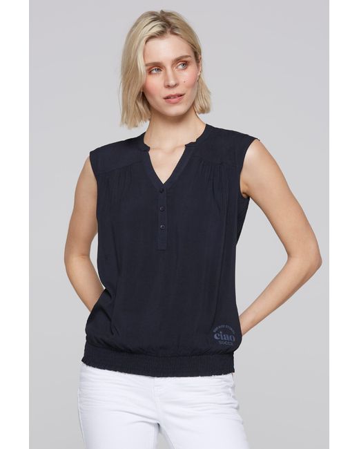 SOCCX Blue Schlupfbluse mit Gummizug
