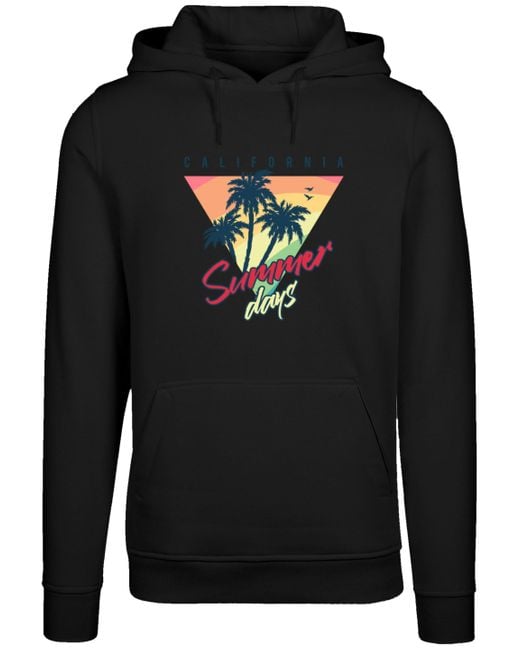 F4NT4STIC Kapuzenpullover California Palmen Retro Premium Qualität in Blue für Herren