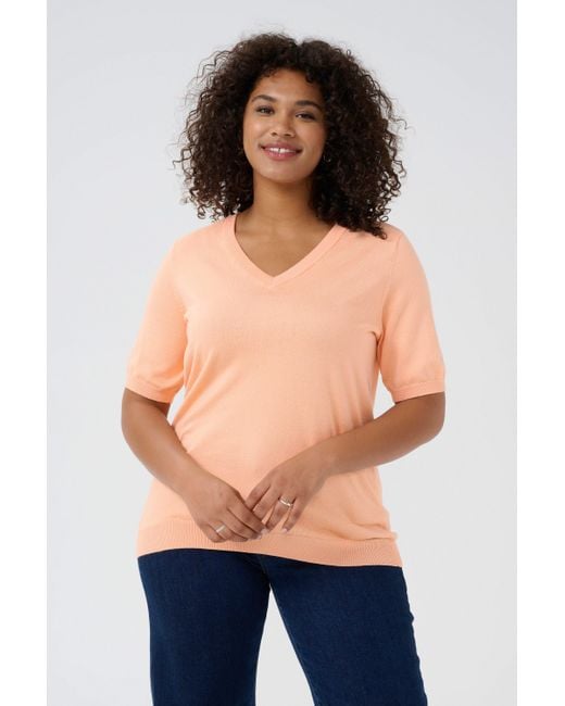 Kaffe Pink Strickpullover KClizzy Große Größen