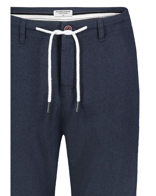EIGHT2NINE Chinos Leinen Hose Leinenhose Regular Freizeithose Sommer in Blue für Herren