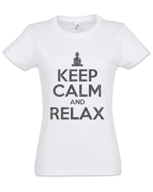 Urban Backwoods White Print- Keep Calm And Relax T-Shirt Schlafen Schlaf Chill Chiller