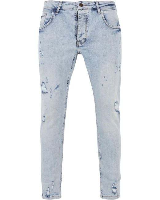 2Y Premium Bequeme Premium 2Y Destroyed Skinny Fit Jeans in Blue für Herren