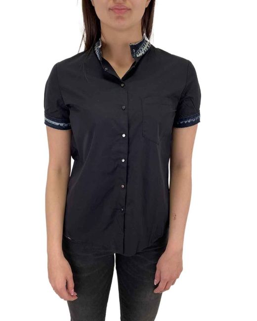 DIESEL Black Kurzarmbluse C-LEVI-A CAMICIA