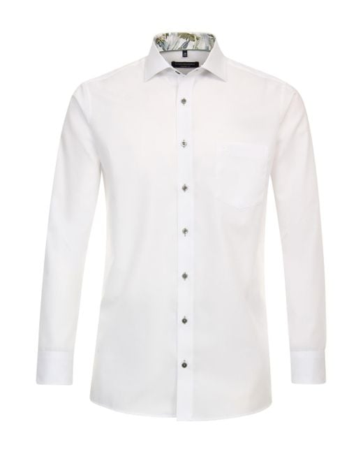 CASA MODA Businesshemd uni Comfort Fit in White für Herren