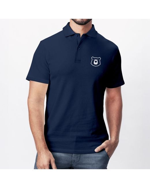 Neverless Poloshirt Bärenkopf Logo– Kurzarm Polo Sommer Casual Look mit Print in Blue für Herren