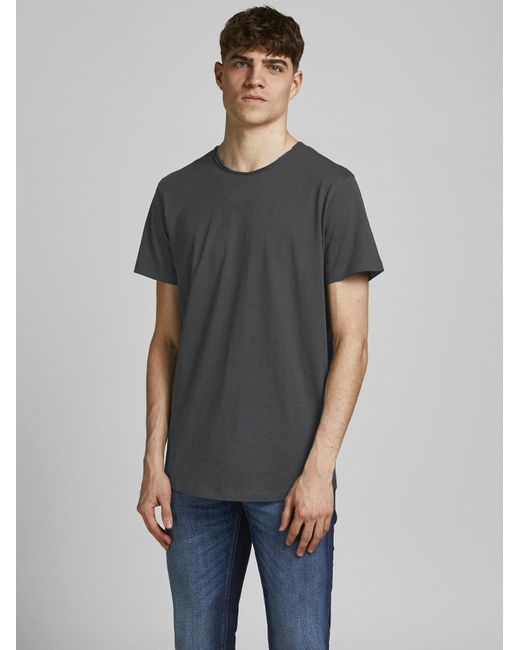 Jack & Jones Basic T-Shirt Rundhals Kurzarm JJEBASHER 5979 in Grau in Gray für Herren