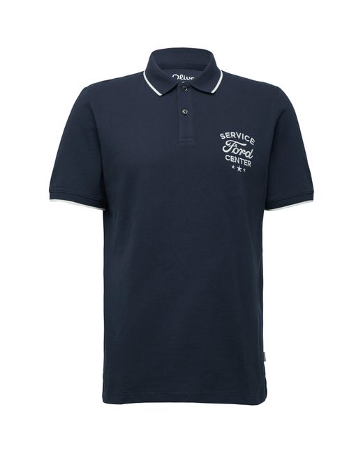 S.oliver Poloshirt mit Front Print in Blue für Herren