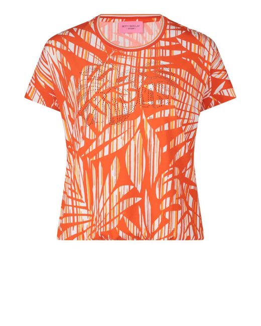 Betty Barclay Orange T- Shirt Kurz 1/2 Arm, Red/White