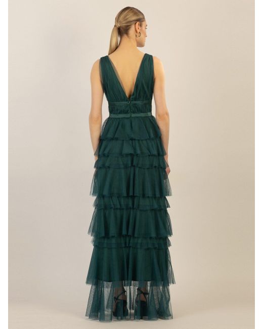 Apart Green Abendkleid aus Jersey mit Mesh