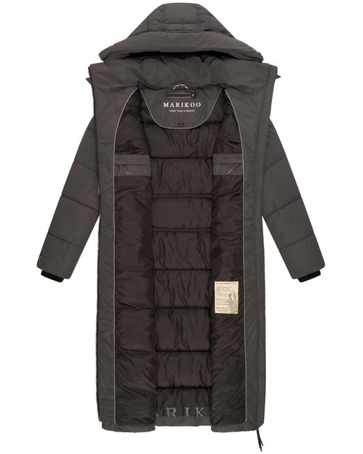 Marikoo Black Winterjacke Nadeshikoo XIV extra langer Winter Mantel gesteppt