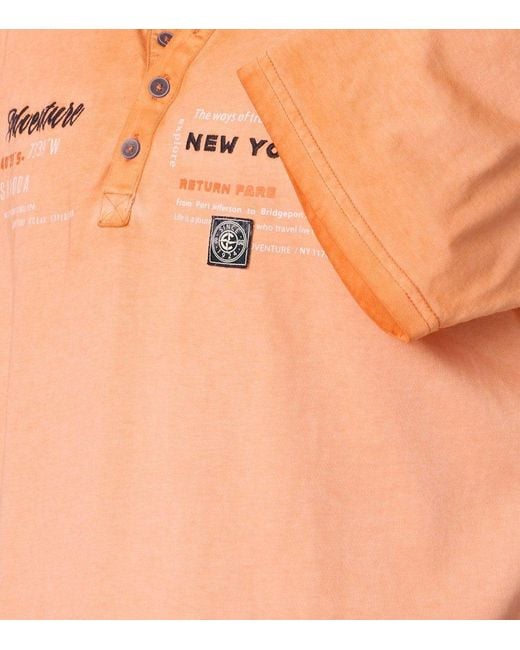 CASA MODA Poloshirt Henley in Orange für Herren