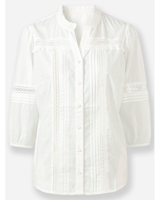 WITT White Klassische Bluse Baumwollbluse