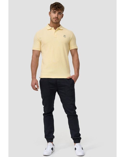 INDICODE Poloshirt Wadim mit feiner Logo-Stickerei auf der Brust in Natural für Herren