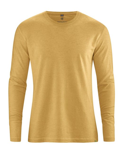 HempAge DH225 Basic Langarmshirt in Yellow für Herren